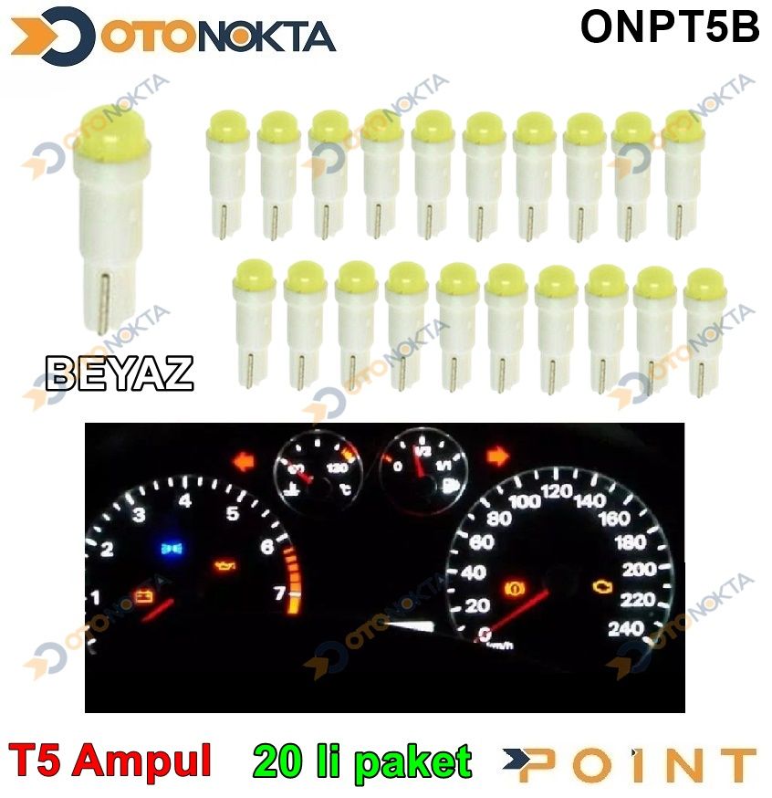 AMPUL GOSTERGE LEDLI T5 BEYAZ PAKET 20 LI POINT