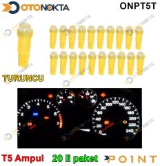 AMPUL GOSTERGE LEDLI T5 TURUNCU PAKET 20 LI POINT