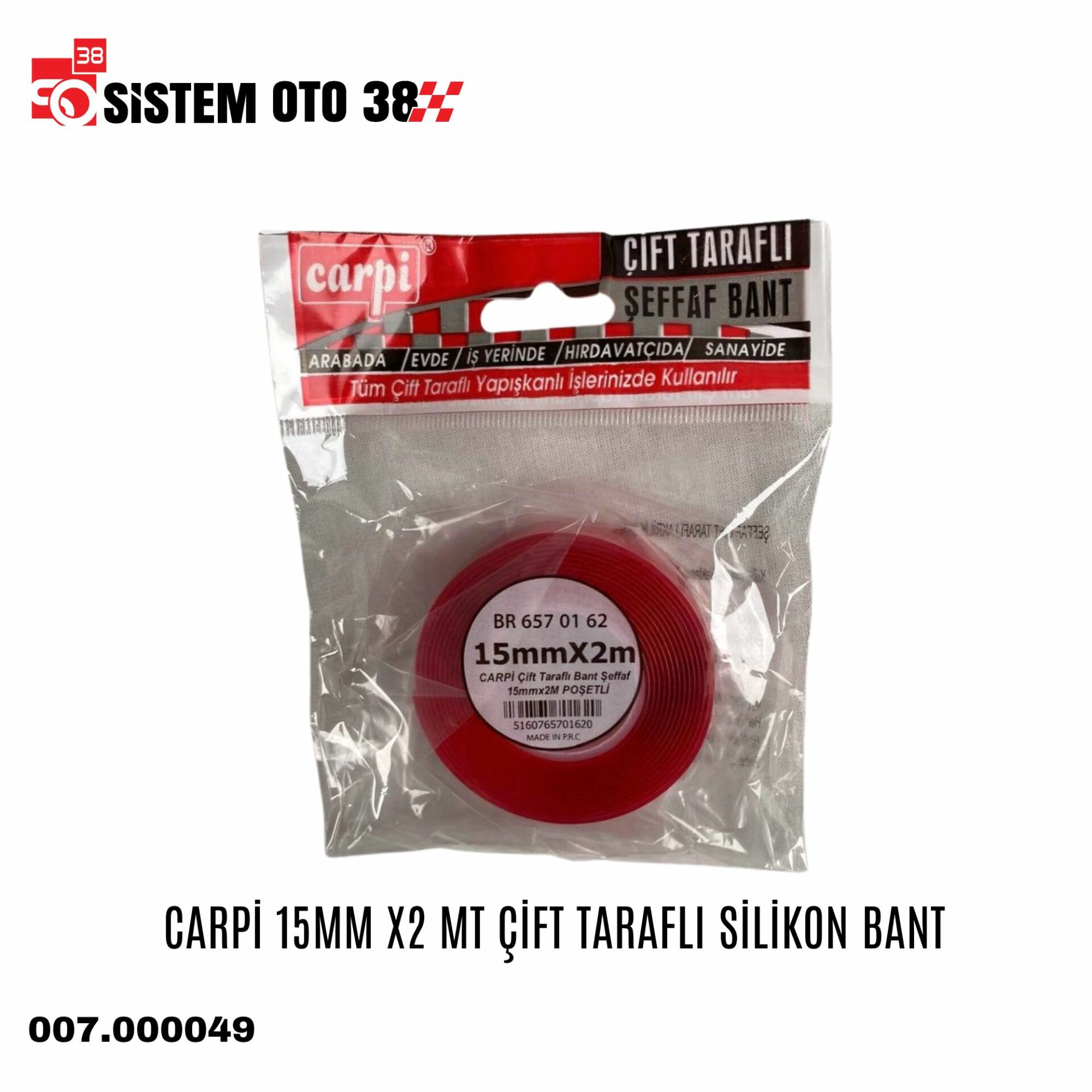 CARPİ 15MM X2 MT ÇİFT TARAFLI SİLİKON BANT |  | BANTLAR VE YAPIŞTIRICILA