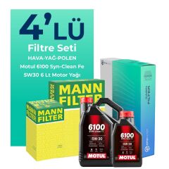 Volkswagen Transporter T6 2.0 Dizel Filtre Bakım Seti Motul Motor Yağlı (2015-2023) 4 Lü