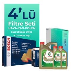 Volvo XC90 2.0 Dizel D5 Filtre Bakım Seti Castrol Motor Yağlı (2016-2019) 4 Lü