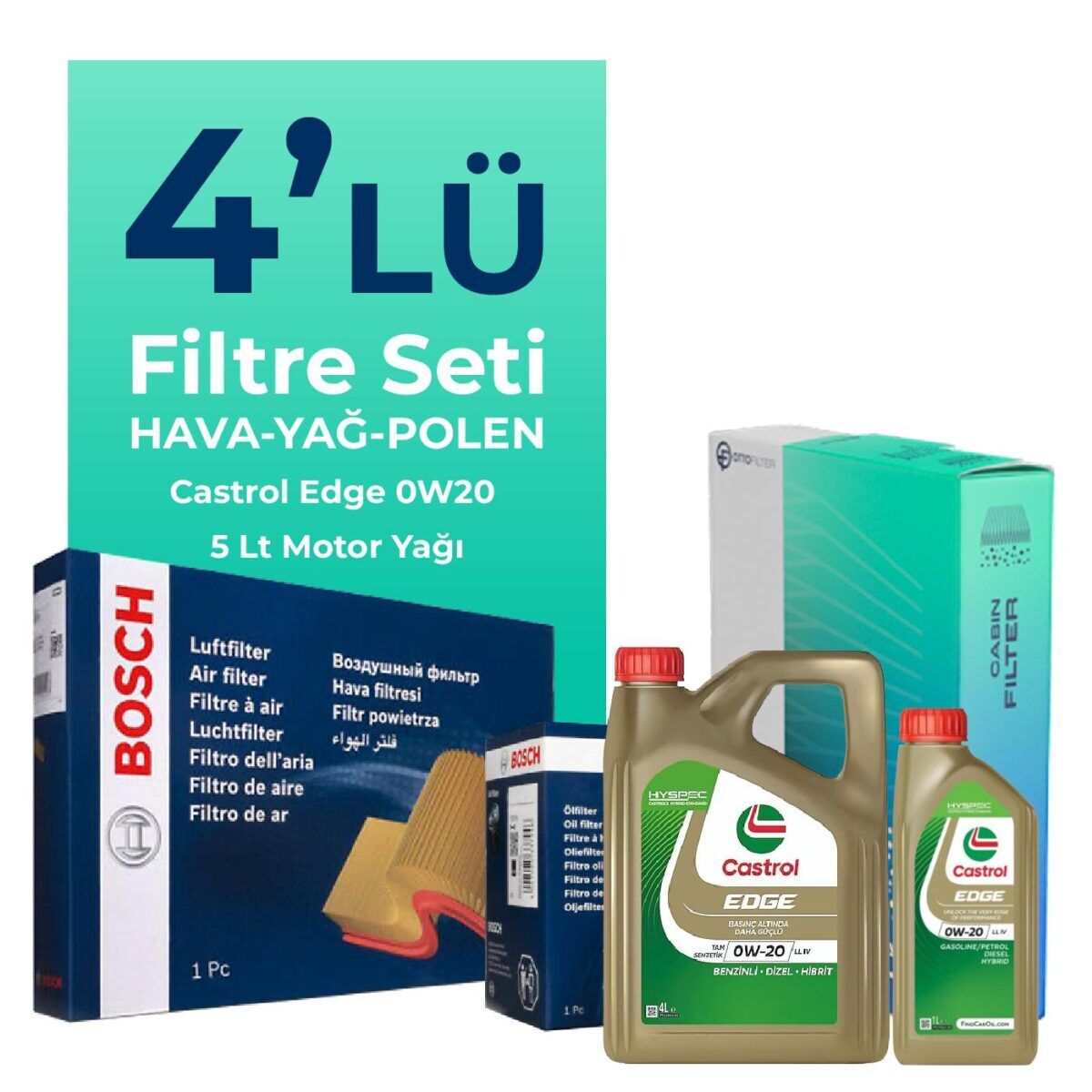 BMW X1 2.0i Filtre Bakım Seti Castrol Motor Yağlı (2023-2024) 4 Lü