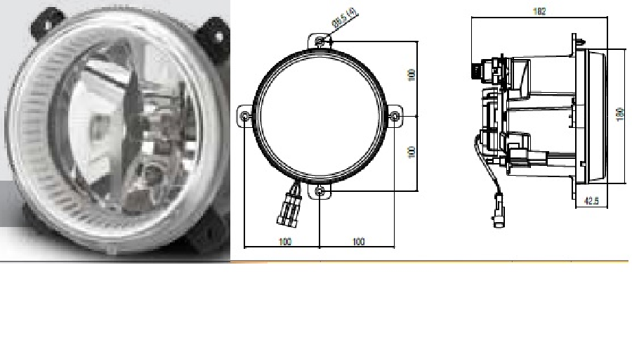 KISA  HÜZME FAR  ( Ø 180mm ) ,  24 V, PARKLI , H7 AMPUL ,  AYAR  MOTORLU   FORD OTOSAN (BÜYÜK) CARGO 3238