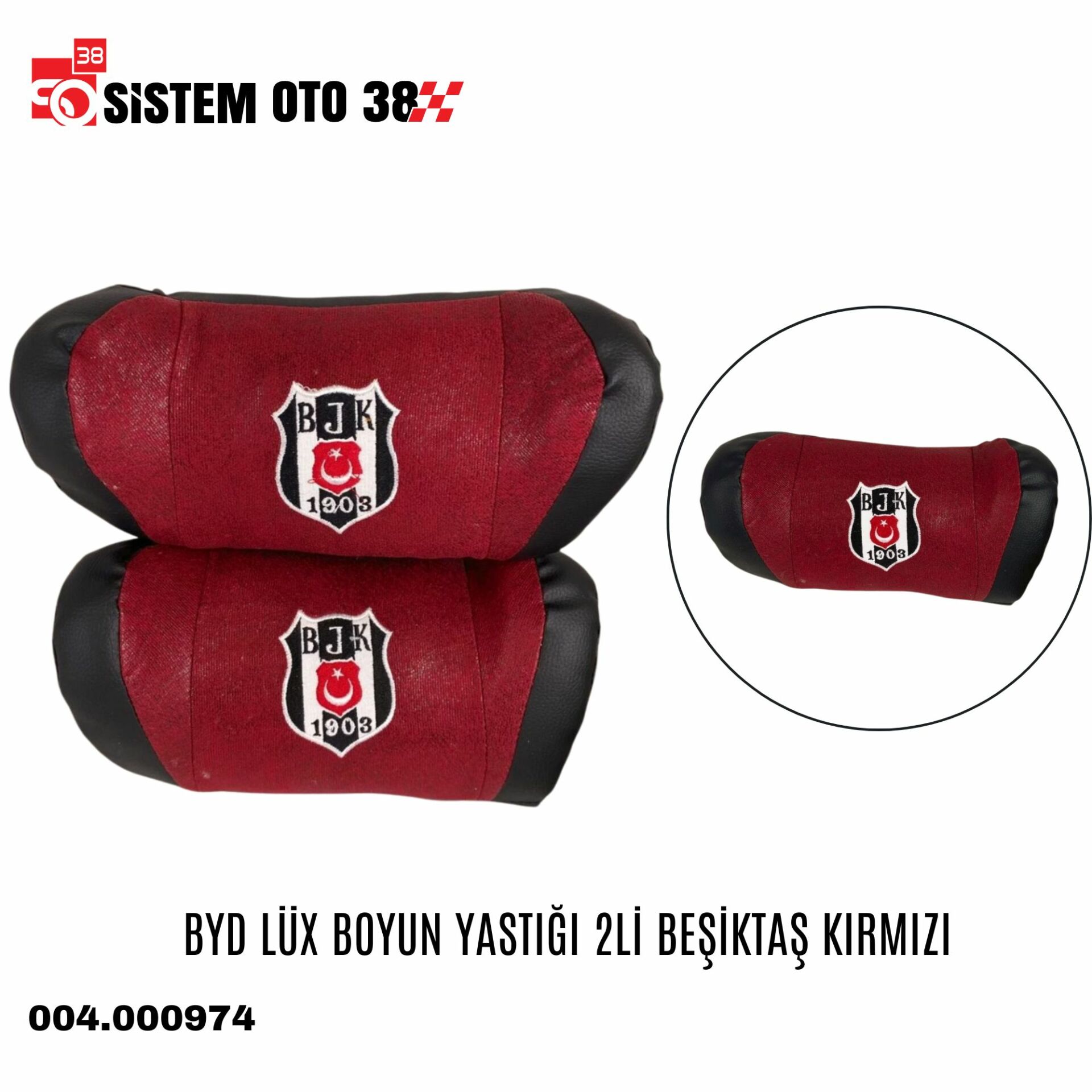BYD LÜX BOYUN YASTIĞI 2Lİ BEŞİKTAŞ KIRMIZI |  | BOYUN YASTIKLARI