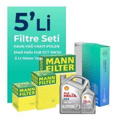 BMW X3 2.0 Dizel Filtre Bakım Seti Shell Motor Yağlı (2004-2008) 5 Li