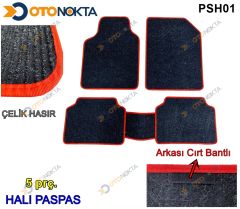 PASPAS HALI UNIVERSAL HASIR SIYAH KIRMIZI POINT