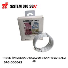 TRM518 İ PHONE ŞARJ KABLOSU MIKNATIS SARMALLI LÜX |  | ŞARJ ALETİ VE AUX KABLO