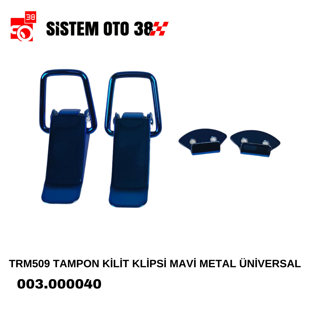 TRM509 TAMPON KİLİT KLİPSİ MAVİ METAL ÜNİVERSAL |  | ARAÇ DIŞI AKSESUARLAR