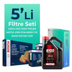 Volkswagen Golf 1.6 Dizel Filtre Bakım Seti Motul Motor Yağlı (2013-2020) 5 Li