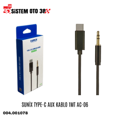 SUNİX TYPE-C AUX KABLO 1MT AC-06 |  | ŞARJ ALETİ VE AUX KABLO